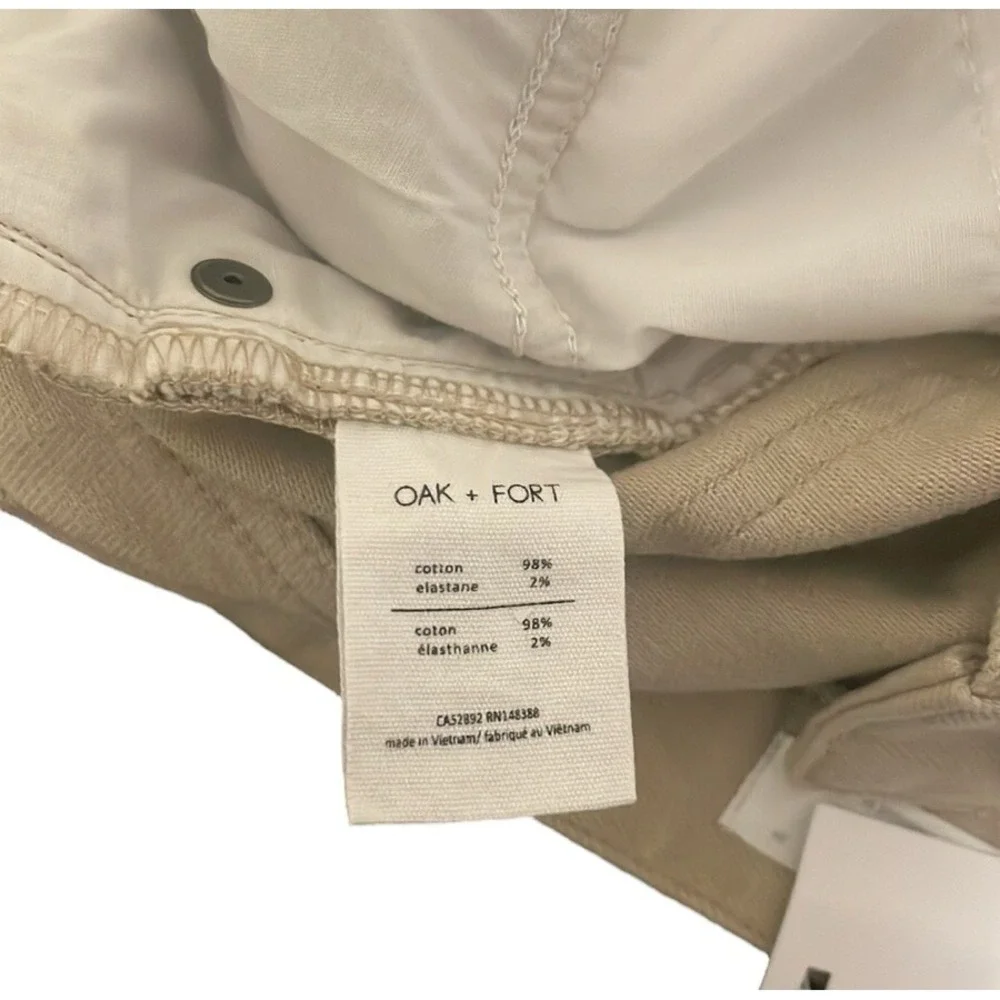 Oak + Fort Women's Beige High Ride Straight‎ Leg Pants Size 26